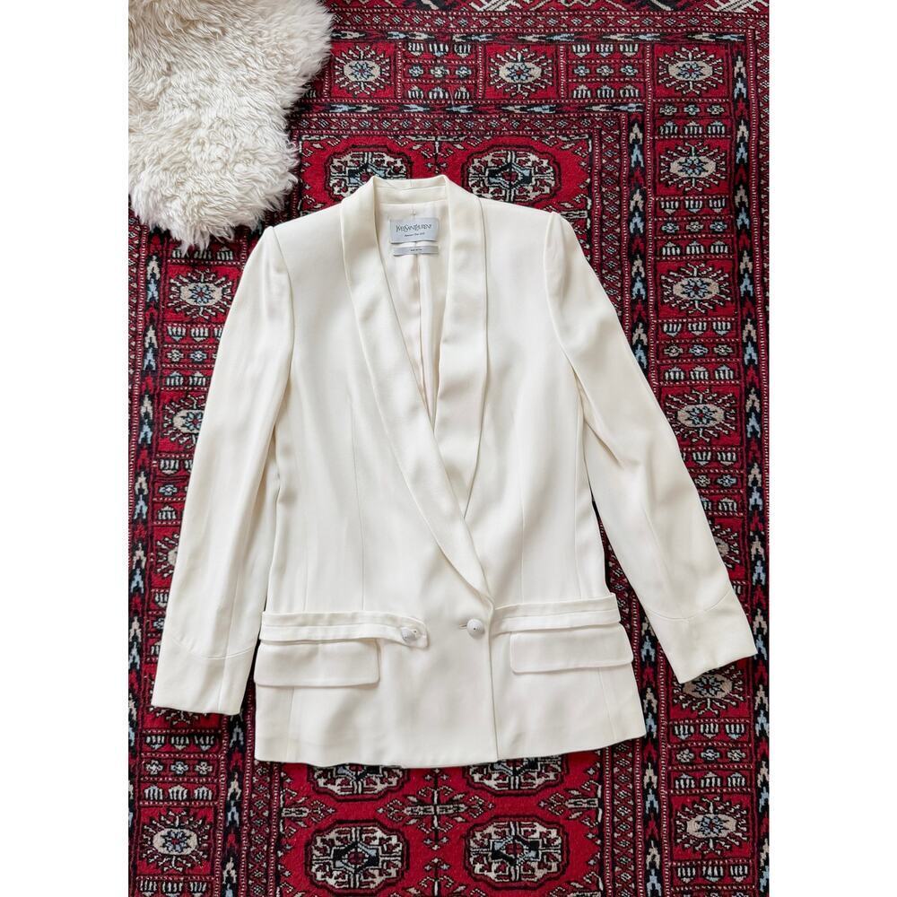 Yves Saint Laurent YSL Ivory Tuxedo Wedding Blazer Jacket Runway Autumn 2011 RTW